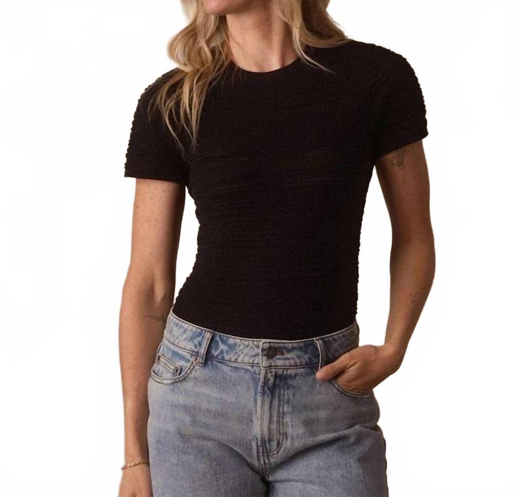 NEW THE NORMAL BRAND marie novelty stitch tee in black